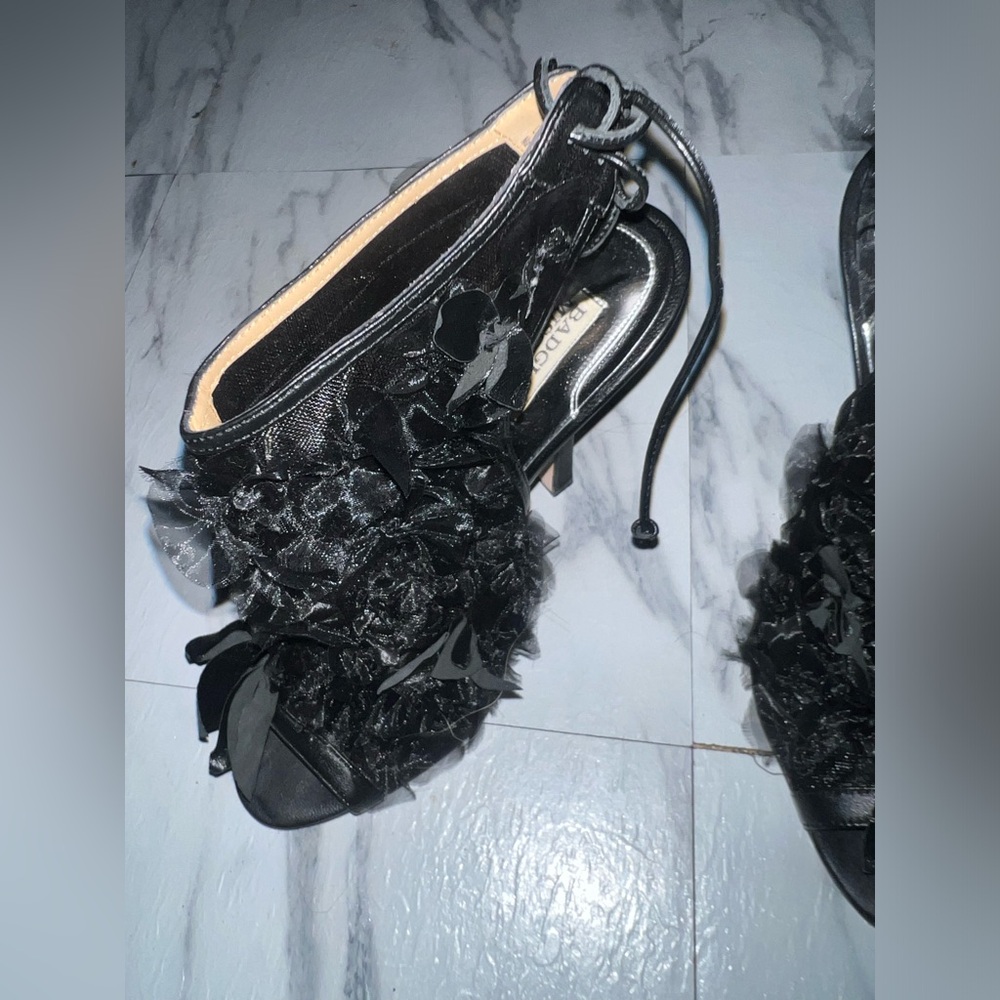 Badgley Mischka Tulle bow, Peep Toe Stiletto Heels! - Picture 5 of 11